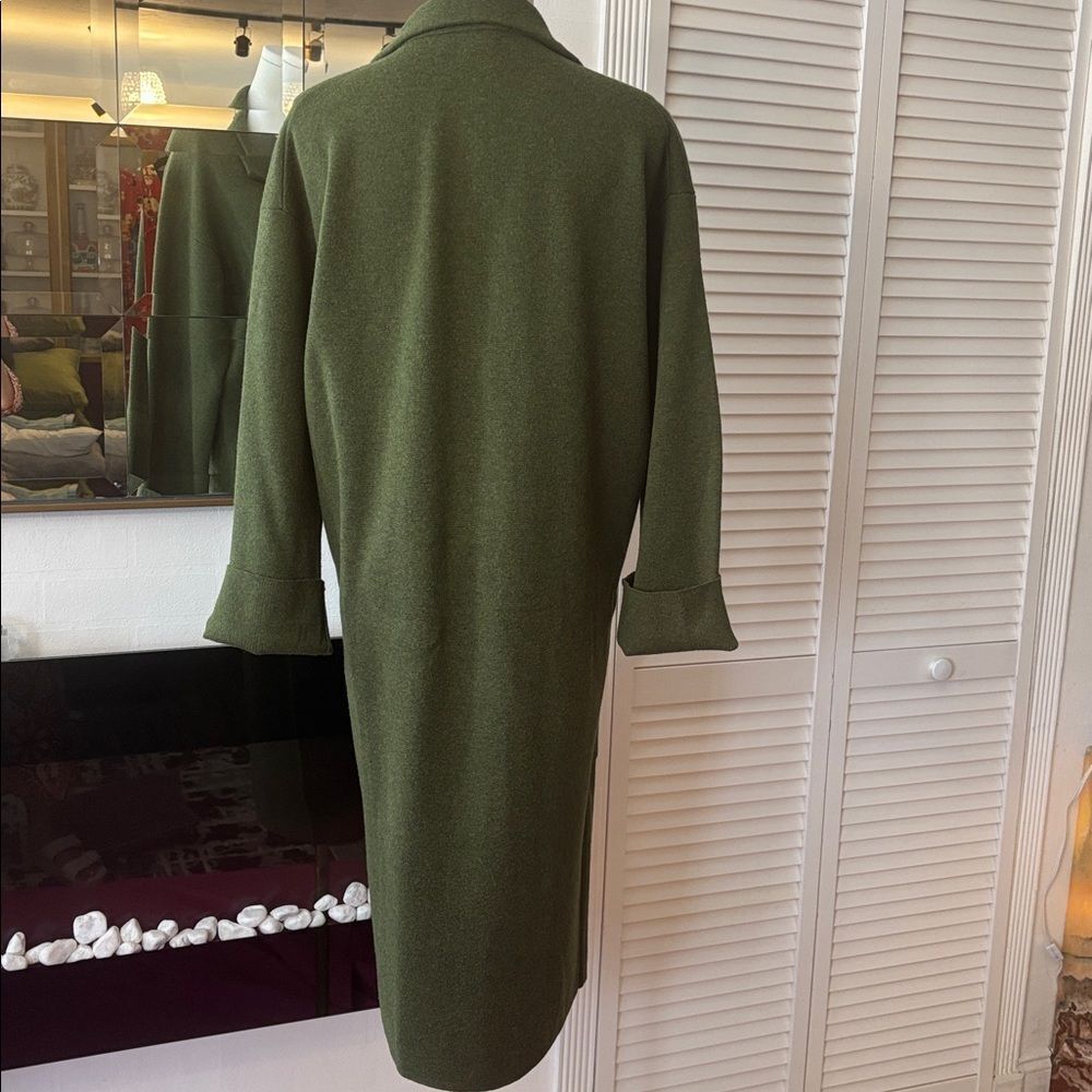 J. Crew Olive Knit Sweater open front long cardigan, S - Picture 6 of 8